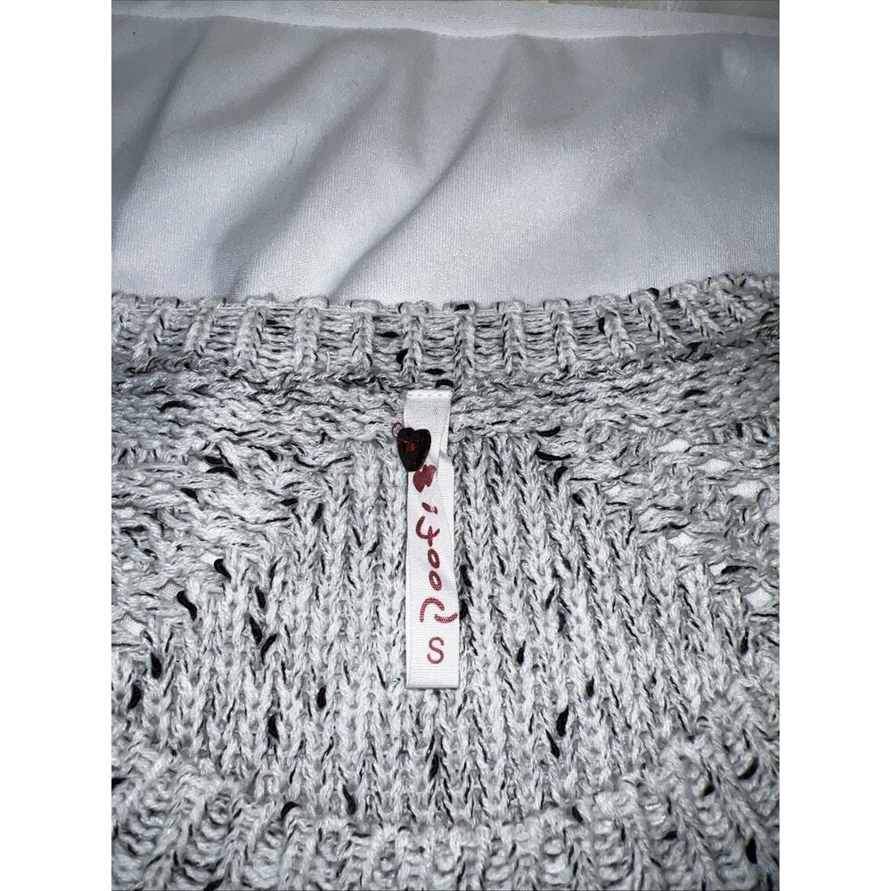 Poof! Cable Knit Black And White Sweater Size Small - Picture 2 of 5